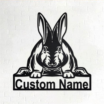 Personalized Metal Monogram Sign, Rabbit Metal Wall Art, Rabbit Name Sign, Rabbit Home Decor Custo Rabbit Rabbit Home Decor