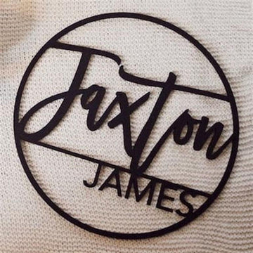 Personalized Metal Monogram Sign, Round baby Name Sign, Baby Name Sign, Nursery Sign Nursery Artwork Name Sign, Round Name Sign