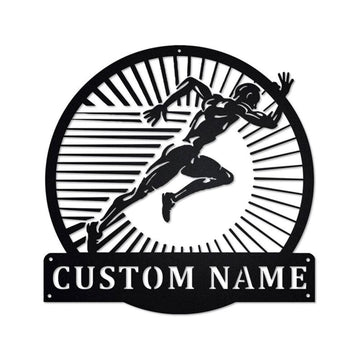 Personalized Metal Monogram Sign, Running Metal Sign, Running Metal Wall Art, Running Metal Wall Decor, Running Lover Gift Custom