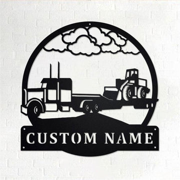Personalized Metal Monogram Sign, Semi Truck Metal Sign, Semi Truck Monogram, Monogram, Metal Wall Art, Home Decor, Metal Wall Art