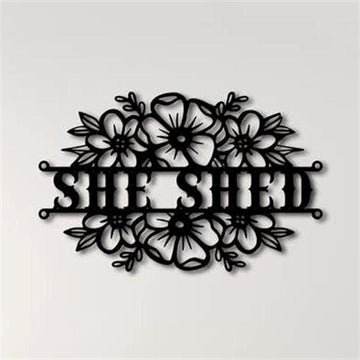 Personalized Metal Monogram Sign, She Shed Wall Art Cut Metal Sign, Metal Wall Art, Metal House Sign