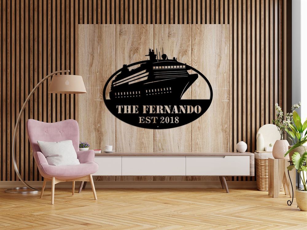 Personalized Metal Monogram Sign, Ship Metal Wall Art, Ship Name Sign, Ship Metal Home Decor