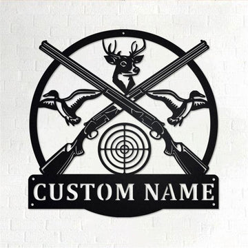 Personalized Metal Monogram Sign, Sport Hunting Metal Wall Art, Sport Hunting Name Sign, Sport Hunting Home Decor