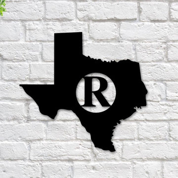 Personalized Metal Monogram Sign, State Initial Metal Sign, Initial Metal Sign, State Sign, State Metal Decor, State Shape Wall Art, Metal Wall Art