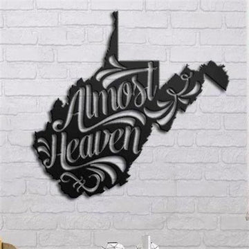 Personalized Metal Monogram Sign, State Pride Almost Heaven Metal Sign, Cut Metal Sign