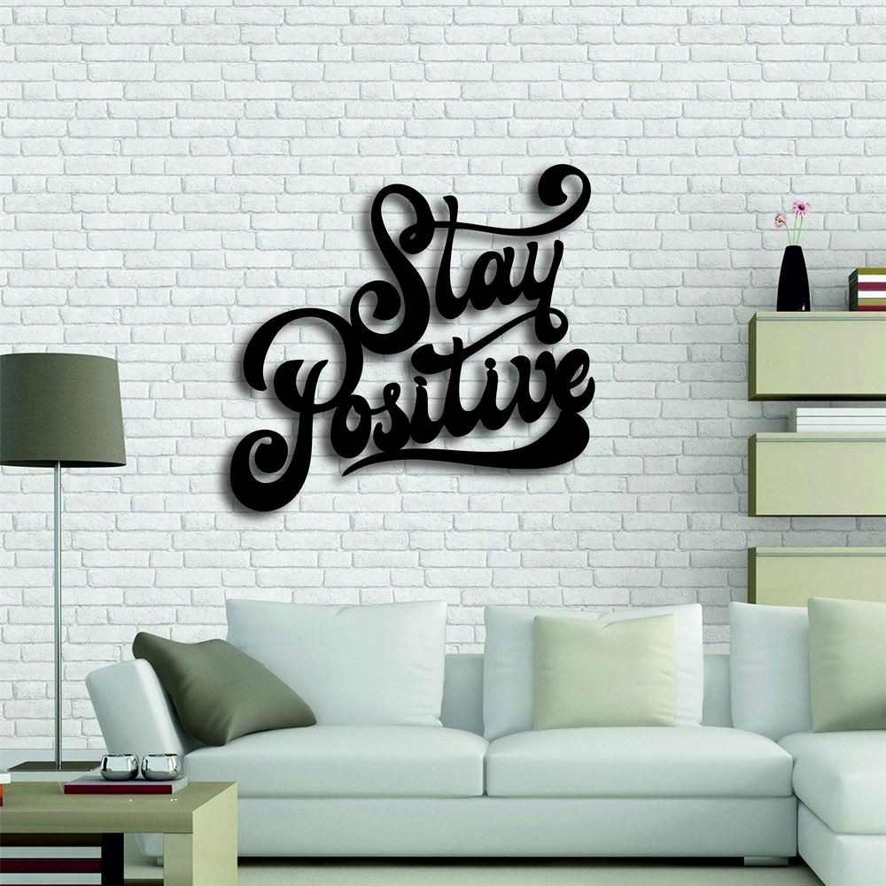 Personalized Metal Monogram Sign, Stay Positive Metal Wall Art, Signs With Sayings Inspirational Quotes Motivational Quote Home Decor Wall Hanging