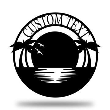 Personalized Metal Monogram Sign, Sunset Monogram Metal Signs, Metal Sign, Signs Metal Sign