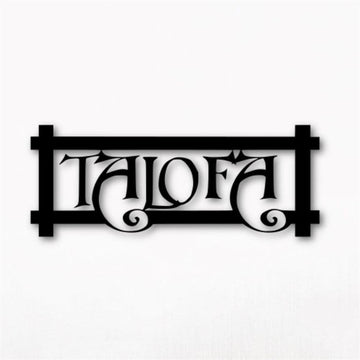 Personalized Metal Monogram Sign, Talofa Welcome Sign, Metal Front Door Hanger Polynesian Art, Samoan Metal Wall Art, Samoan Decor