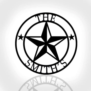 Personalized Metal Monogram Sign, Texas Star Monogram Cut Metal Sign, Wall Decor Metal Sign, Home Decor Metal Art