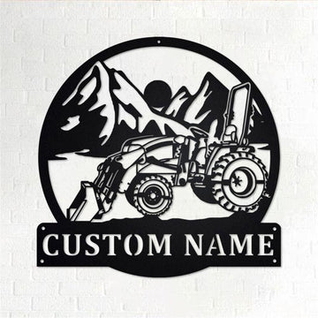 Personalized Metal Monogram Sign, Tractor Loader Metal Wall Art, Tractor Loader Name Sign, Tractor Loader Home Decor