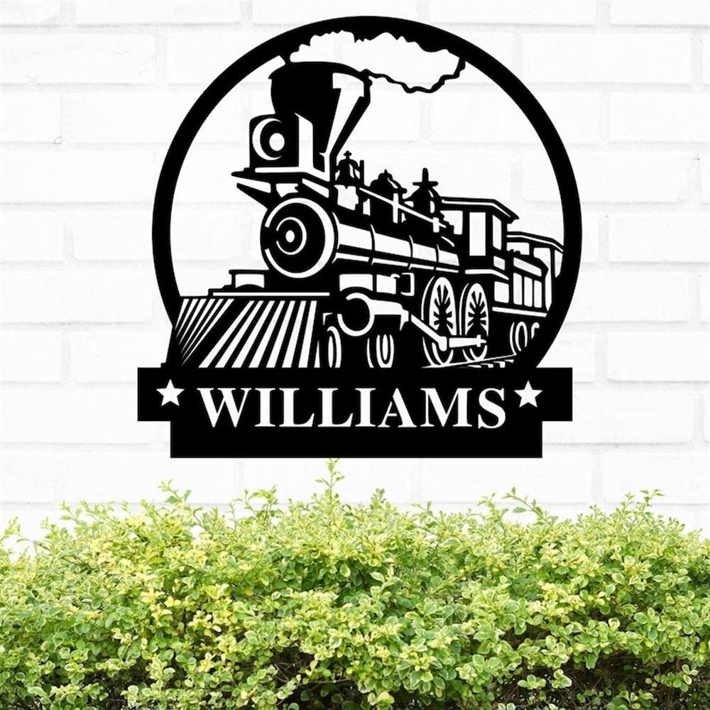 Personalized Metal Monogram Sign, Train Metal Sign, Metal Wall Decor, Metal Name Sign, Living Room Decor