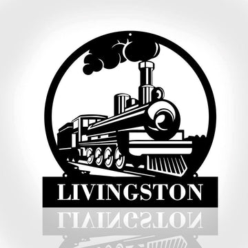 Personalized Metal Monogram Sign, Train Metal Sign, Metal Wall Decor, Metal Name Sign, Railroad Signs, Railway Sign, Train Sign, Train Room