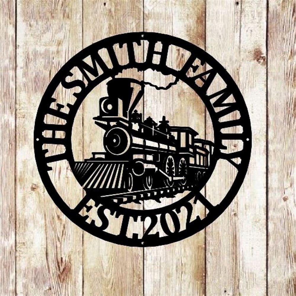 Personalized Metal Monogram Sign, Train Metal Sign, Metal Wall Decor, Metal Name Sign, Train Signrailroad Sign, Railway Sign, Train Room