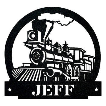 Personalized Metal Monogram Sign, Train Metal Sign, Metal Wall Decor, Metal Name Sign, christmas Gift For Him Fathers Day Gift