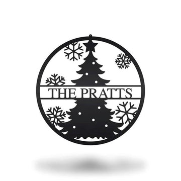 Personalized Metal Monogram Sign, Tree Sign, Metal Cut Metal Sign, Metal Wall Art, Metal House Sign