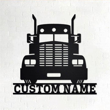 Personalized Metal Monogram Sign, Truck Car Metal Wall Art, Truck Driver Name Sign, Truck Car Home Decor