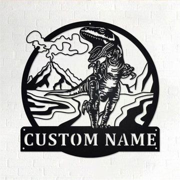 Personalized Metal Monogram Sign, Tyrannosaurus Metal Wall Art, Tyrannosaurus Name Sign, Tyrannosaurus Metal Home Decor