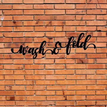 Personalized Metal Monogram Sign, Wash &amp; Fold Sign Cut Metal Sign, Wall Decor Metal Sign, Home Decor Metal Art