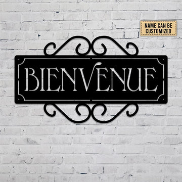 Personalized Metal Monogram Sign, Welcome Spanish Metal Wall Art, Spanish Metal Signs, Bienvenue Signs, House Decor