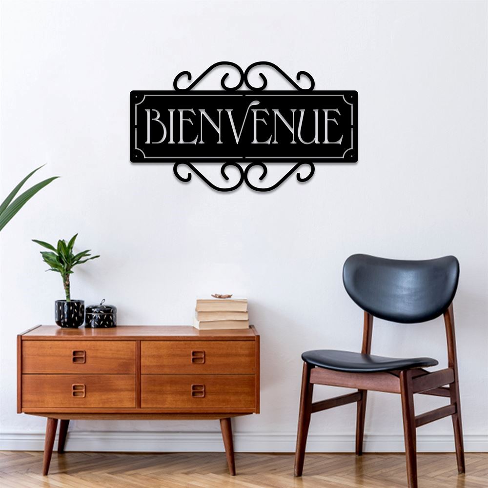 Personalized Metal Monogram Sign, Welcome Spanish Metal Wall Art, Spanish Metal Signs, Bienvenue Signs, House Decor