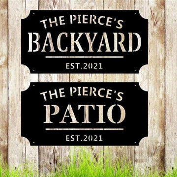 Personalized Metal Monogram Sign, Welcome To Our Backyard Backyard Memories Metal Sign, Beginning Established Metal Metal Sign