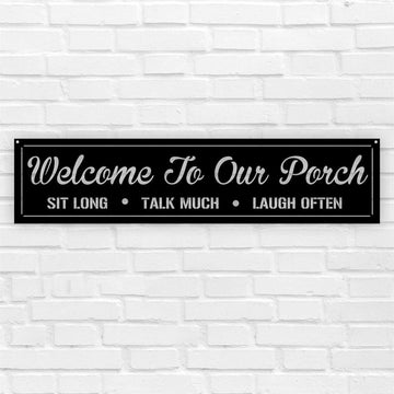 Personalized Metal Monogram Sign, Welcome To Our Porch Metal Sign, Housewarming Gift, Metal Home Decor, Metal Wall Art