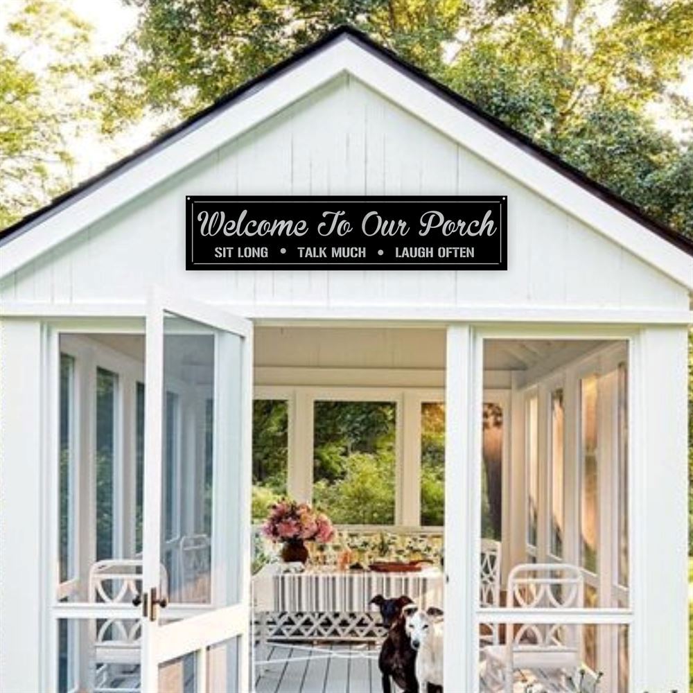 Personalized Metal Monogram Sign, Welcome To Our Porch Metal Sign, Housewarming Gift, Metal Home Decor, Metal Wall Art