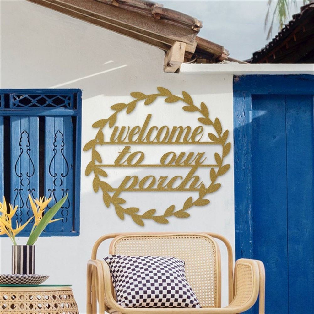 Personalized Metal Monogram Sign, Welcome To Our Porch Metal Sign, Housewarming Gift, Metal Home Decor Metal Wall Art