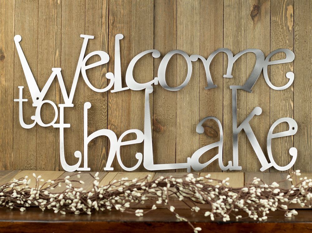 Personalized Metal Monogram Sign, Welcome To The Lake Metal Wall Decor, Lake House Decor Metal Wall Art, Lake Wall Decor Cabin Decor Metal Sign