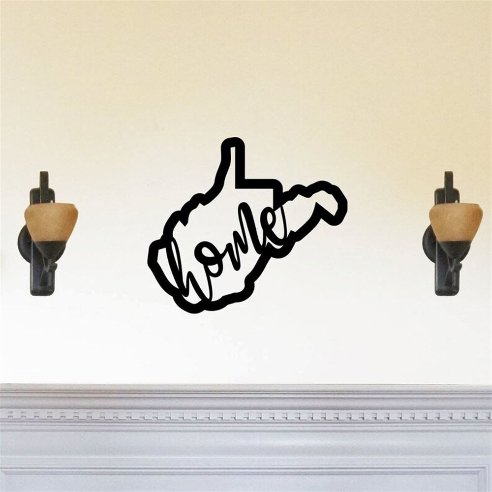 Personalized Metal Monogram Sign, West Virginia Home State Silhouette Solid Steel, Home Decor, Decorative Accent Metal Art Wall Sign