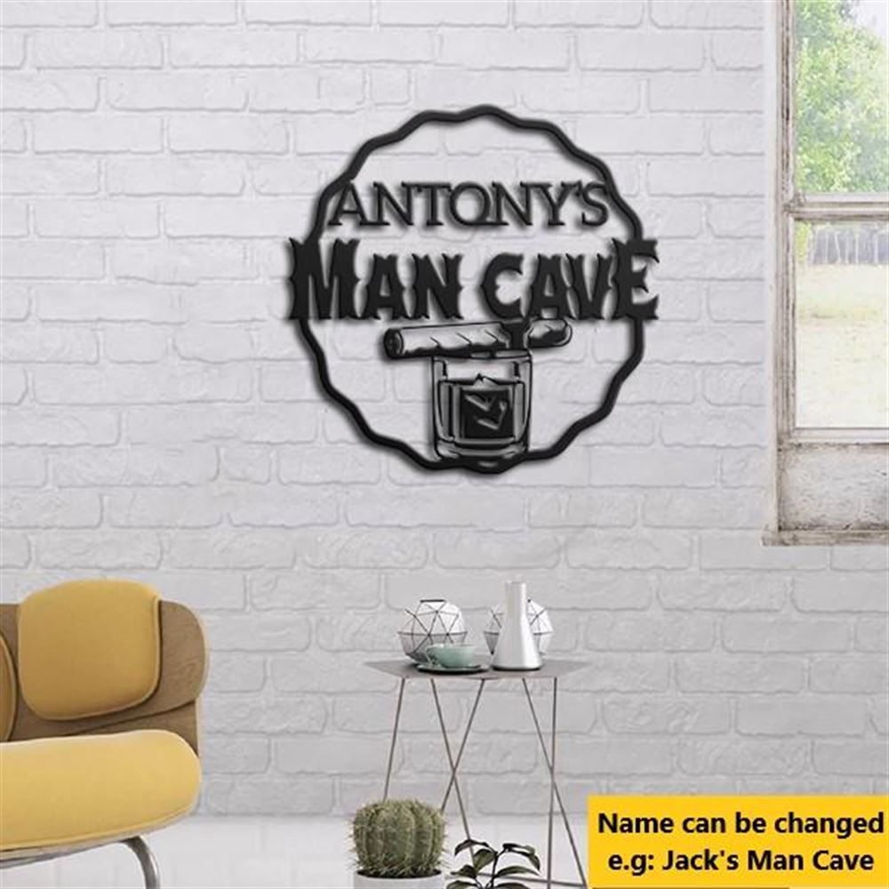 Personalized Metal Monogram Sign, Wine Lovers Name Metal Wall Art, Cut Metal Sign, Living Room Decor