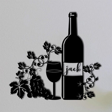 Personalized Metal Monogram Sign, Wine Metal Sign, Wine Decor Dining Decor, Wine Lover Metal Wall Decor, Wall Hanging Metal Wall Art