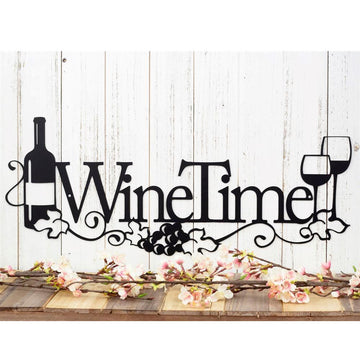 Personalized Metal Monogram Sign, Wine Time Metal Sign, Wine Decor Metal Wall Art, Kitchen Decor, Dining Decor, Wine Lover Metal Wall Decor