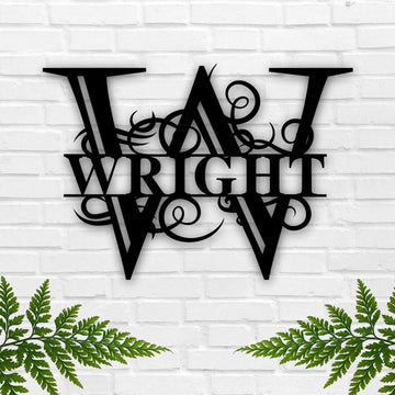 Personalized Metal Monogram Sign, Wreath For Front Door Spring, Wreath Front Door Wreath Easter, Wreath Door Hanger Metal Sign