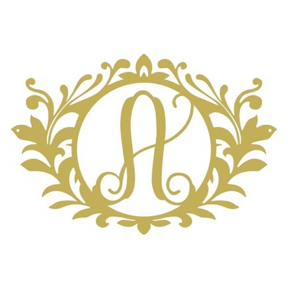 Personalized Metal Monogram Sign, Wreath Monogram Initial Customized Metal Signs, Metal Sign