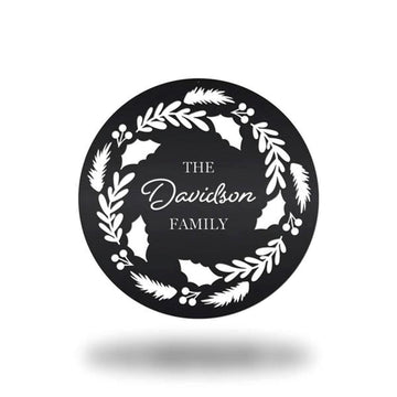 Personalized Metal Monogram Sign, Wreath Sign, Metal Cut Metal Sign, Metal Wall Art, Metal House Sign