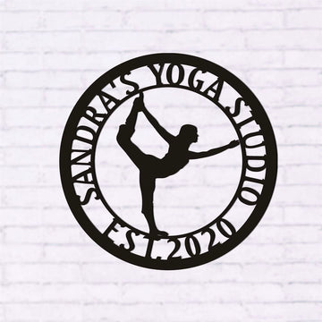 Personalized Metal Monogram Sign, Yoga Sign, Yoga Decor, Yoga Academy Wall Art, Studio Decor, Yoga Gift, Cristmast Gift