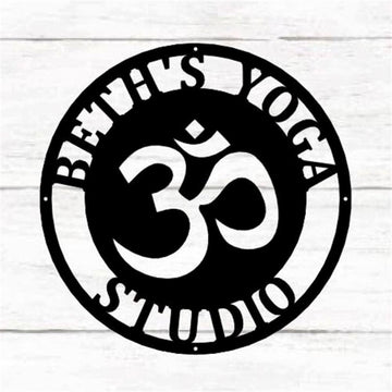Personalized Metal Monogram Sign, Yoga Wall Art, Aum Sign, Buddha Wall Art, Charm Om Metal Wall Art, Metal Wall Sign, Metal Wall Decor
