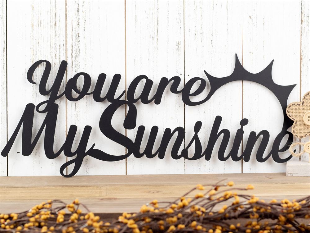 Personalized Metal Monogram Sign, You Are My Sunshine Metal Sign, Black Word Art Metal Wall Art, Outdoor Sign, Wall Decor, Love Quotes