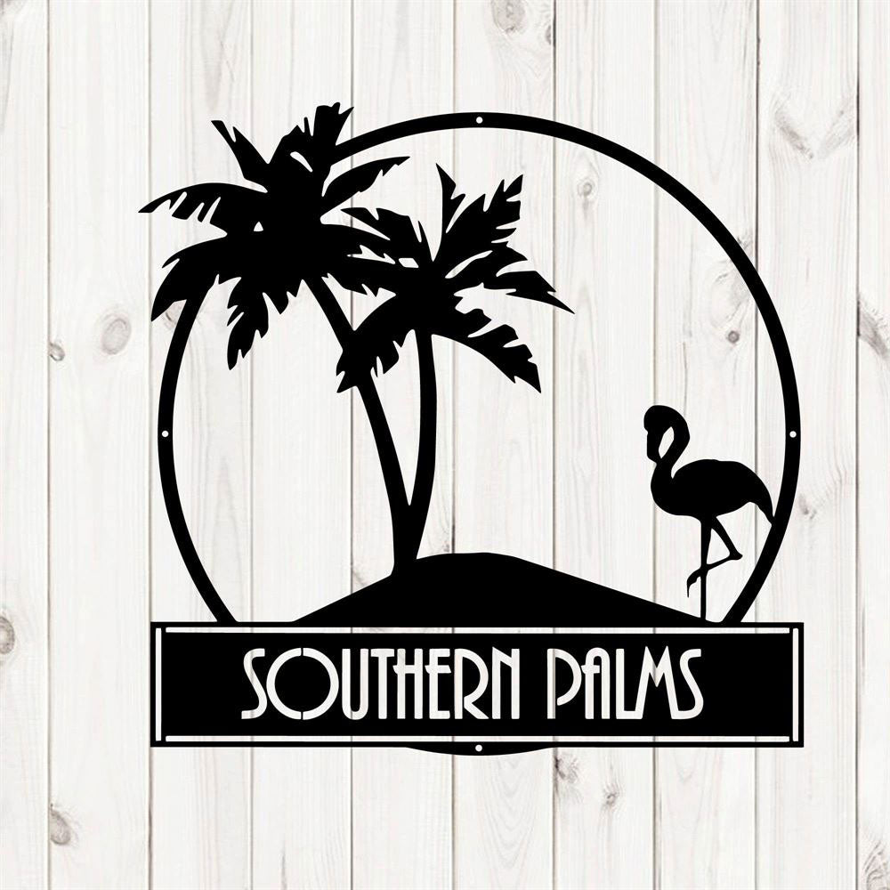 Personalized Metal Palm Tree Bar Sign, Laser Cut Indoor, Outdoor Bar Sign, Bar Sign, Metal Palm Treeart