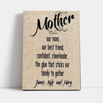 Personalized Our Mom Our Best Friend Canvas, Mother&#39;s Day Canvas Art, Gift For Mom, Birthday Gift, Mother&#39;s Day Wall Art