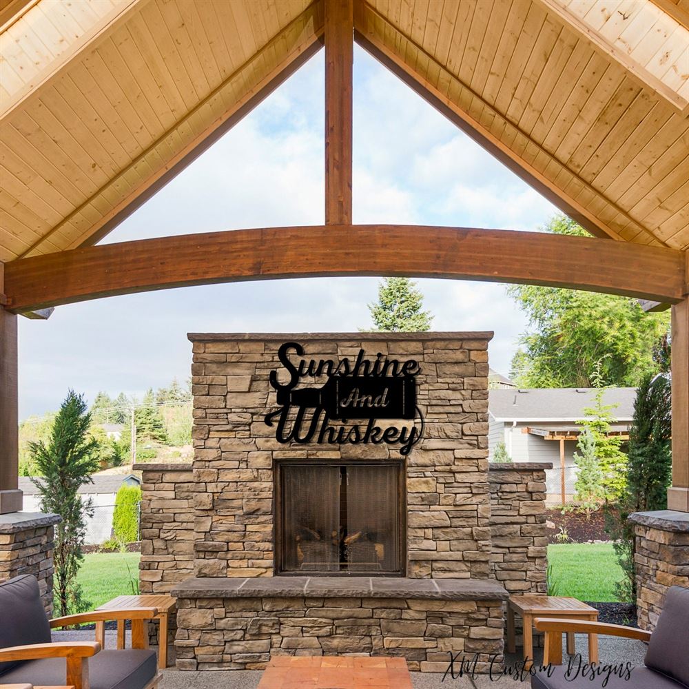 Personalized Sunshine And Whiskey Metal Sign, Metal Whiskey Decor, Non Rust Metal Sign, Bar Sign, Decoration Patio Sign, Pool Side Decor