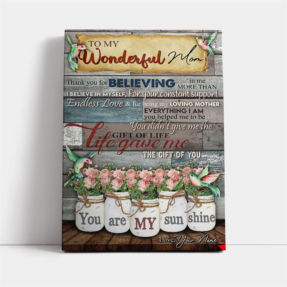 Personalized Thank You For Believing Me Mother&#39;s Day Canvas, Mother&#39;s Day Canvas Art, Gift For Mom, Birthday Gift, Mother&#39;s Day Wall Art