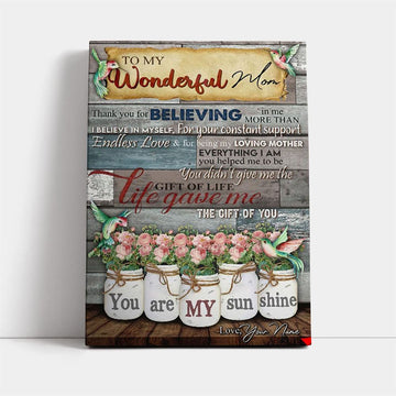 Personalized Thank You For Believing Me Mother&#39;s Day Canvas, Mother&#39;s Day Canvas Art, Gift For Mom, Birthday Gift, Mother&#39;s Day Wall Art