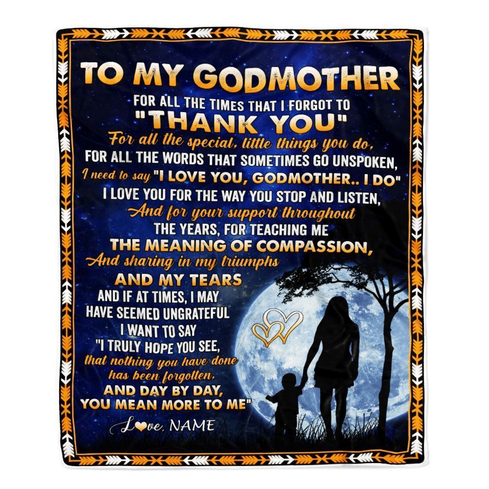 Personalized To My Godmother Blanket From Godchild Thank You Grateful Love Blanket, Mother&#39;s Day Blanket, Presents For Her
