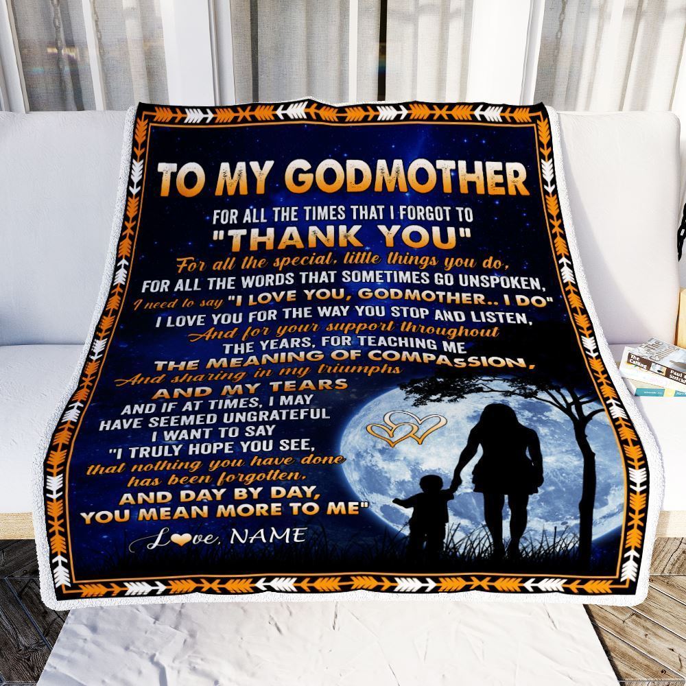 Personalized To My Godmother Blanket From Godchild Thank You Grateful Love Blanket, Mother&#39;s Day Blanket, Presents For Her