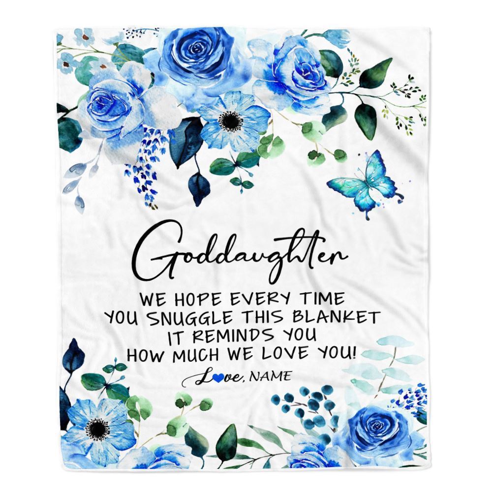 Personalized To My Godmother Blanket from Goddaughter Godson Floral How Much We Love You Blanket, Mother&#39;s Day Blanket, Presents For Her