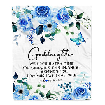 Personalized To My Godmother Blanket from Goddaughter Godson Floral How Much We Love You Blanket, Mother&#39;s Day Blanket, Presents For Her