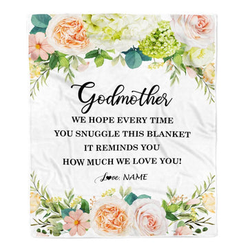 Personalized To My Godmother Blanket from Goddaughter How Much We Love You Flower Blanket, Mother&#39;s Day Blanket, Presents For Her