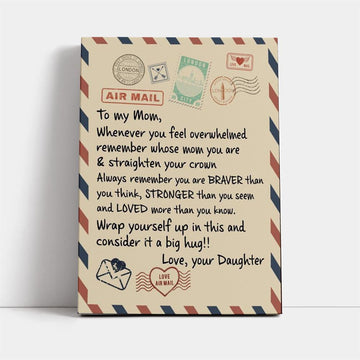 Personalized Whenever You Feel Overwhelmed Remember Whose Mom You Are Air Mail Canvas, Mother&#39;s Day Canvas Art, Gift For Mom